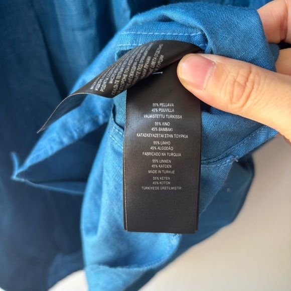 Ted Baker Linen Blue Men's Shirt Sz 4/‎ S - Picture 5 of 5